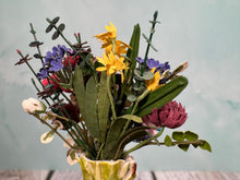 Load image into Gallery viewer, Veronique Cornish Porcelain Butterfly Vase With Artisan Handmade Flower Bouquet