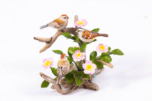 Load image into Gallery viewer, Mary McGrath Sculpted Trio of Birds On Branches with Flowers