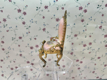 Load image into Gallery viewer, Artisan Made Pearl Finish Chair with Pink Cushions and Hand Painted 18th Century Women French Versailles Boudoir