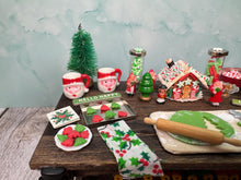 Load image into Gallery viewer, Dollhouse Miniature  ~ Artisan Handmade OOAK Decorated Christmas Table Christmas Cookies & Snowman