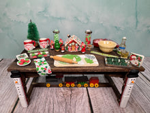 Load image into Gallery viewer, Dollhouse Miniature  ~ Artisan Handmade OOAK Decorated Christmas Table Christmas Cookies & Snowman