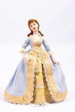 Load image into Gallery viewer, Dollhouse Miniature ~ 18th Century Colonial Doll Couple in Blue & Cream Champagne Colored Clothing Artisan Made Debra Hammond