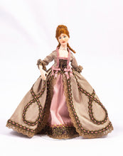 Load image into Gallery viewer, Colonial 18th Century Doll Couple in Pink & Light Brown Colored Clothing Artisan Made Debra Hammond