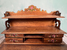 Load image into Gallery viewer, Vintage Artisan EL 1986 Signed Handmade OOAK Desk With Hand Painted Flowers
