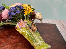 Load image into Gallery viewer, Veronique Cornish Porcelain Butterfly Vase With Artisan Handmade Flower Bouquet
