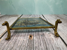 Load image into Gallery viewer, Vintage Artisan Handmade Stained Glass Nautical Sailboat Fireplace Screen