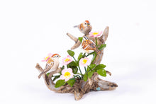 Load image into Gallery viewer, Mary McGrath Sculpted Trio of Birds On Branches with Flowers