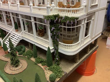 Load image into Gallery viewer, Large White Dollhouse By Jimmy Landers With Furniture And Landscaping
