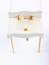 Load image into Gallery viewer, 24k Gold Bathroom Set by F.W. Koch, Porcelain 3 Piece Bath Set