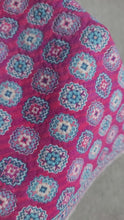 Load and play video in Gallery viewer, Dollhouse Miniature ~ Beautiful Fuschia Colored & Blue Petit Point Rug by Ursula Sauerberg