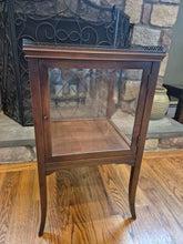 Load image into Gallery viewer, Cute Brown Glass Cabinet with Metal Accents