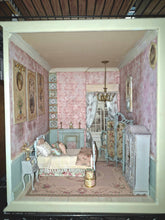 Load image into Gallery viewer, Handmade Fully Furnished French Provincial Pink Bedroom Roombox
