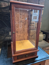 Load image into Gallery viewer, Tall Wooden Doll Case w/ Pull-out Jewelry Box