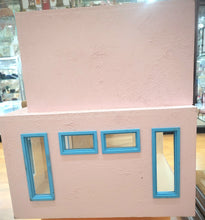 Load image into Gallery viewer, Southwest Adobe Dollhouse Painted Pink & Blue by Alessio Miniatures