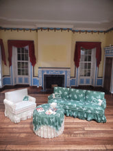 Load image into Gallery viewer, 3pc Green & Cream Living Room Set