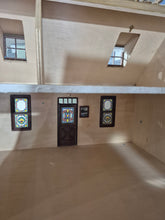 Load image into Gallery viewer, Irish Cottage with Thatched Roof & Stained Glass-Style Windows