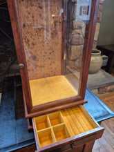 Load image into Gallery viewer, Tall Wooden Doll Case w/ Pull-out Jewelry Box