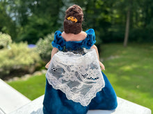 Load image into Gallery viewer, Dollhouse Miniature ~ Artisan Handmade Gone with the Wind Scarlett O'Hara Porcelain Lady Doll in Blue Dress & Necklace