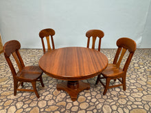 Load image into Gallery viewer, Dollhouse Miniature ~ Vintage 1976 Artisan Altridge Signed Handmade 5 Piece Kitchen Table & Chairs Set