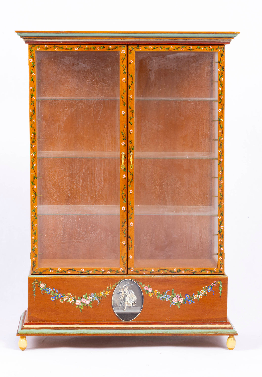 Dollhouse Miniature ~ Le Chateau Interiors & Judy Beals Tall Hand Painted Cabinet with Lights