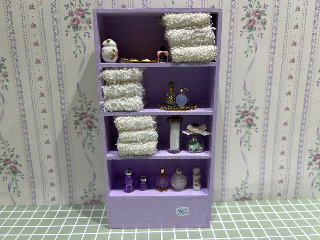 Purple Decorated Bathroom Shelf