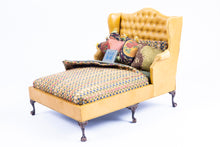 Load image into Gallery viewer, Dollhouse Miniature ~ Gail Steffey One of a Kind Leather Decorated Bed Made for Lee Lefkowitz
