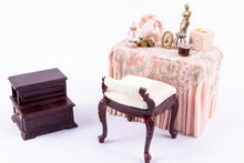 Load image into Gallery viewer, 9 Piece Bedroom Set with Brass Canopy Bed and Pink Linens

