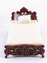 Load image into Gallery viewer, 6 Piece Bespaq Mahogany and Gold Trimmed Bedroom Set
