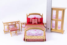 Load image into Gallery viewer, 6 Piece Red &amp; Gold Bedroom Set

