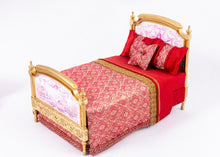 Load image into Gallery viewer, 6 Piece Red &amp; Gold Bedroom Set
