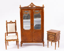 Load image into Gallery viewer, 6 Piece Pecan Wood &amp; Gold Trimmed Bedroom Set
