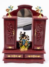 Load image into Gallery viewer, 5 Piece Mahogany East Asian Bedroom Set with Green Linens
