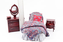 Load image into Gallery viewer, 4 Piece Bedroom Set with Red &amp; Blue Linens
