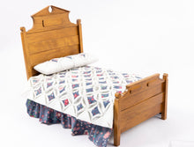 Load image into Gallery viewer, Wooden Double Bed with Diamond Shaped Linens
