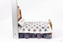 Load image into Gallery viewer, Wooden Double Bed with Diamond Shaped Linens
