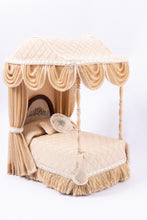 Load image into Gallery viewer, Champagne Cream Draped Canopy Bed
