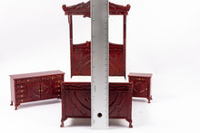 Load image into Gallery viewer, 3 Piece Red Mahogany Canopy Bedroom Set
