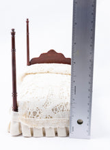 Load image into Gallery viewer, Mahogany Four Poster Bed with White Lace Linens
