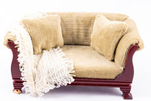 Load image into Gallery viewer, ON SALE Olive Green Day Bed with White Throw Blanket
