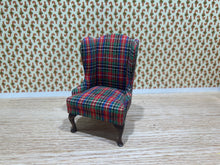Load image into Gallery viewer, D. Anne Ruff Red &amp; Green Plaid Christmas Wing Back Chair

