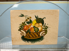 Load image into Gallery viewer, Vintage Artisan Karen Steeley 1985 Fruit Basket Painting Fireplace Screen
