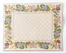 Load image into Gallery viewer, Needlepoint Rug 6 3/4&quot; x 8 1/4&quot; Bouquet Border
