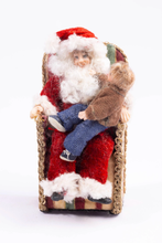 Load image into Gallery viewer, Santa Claus Doll with Child on His Lap in Chair
