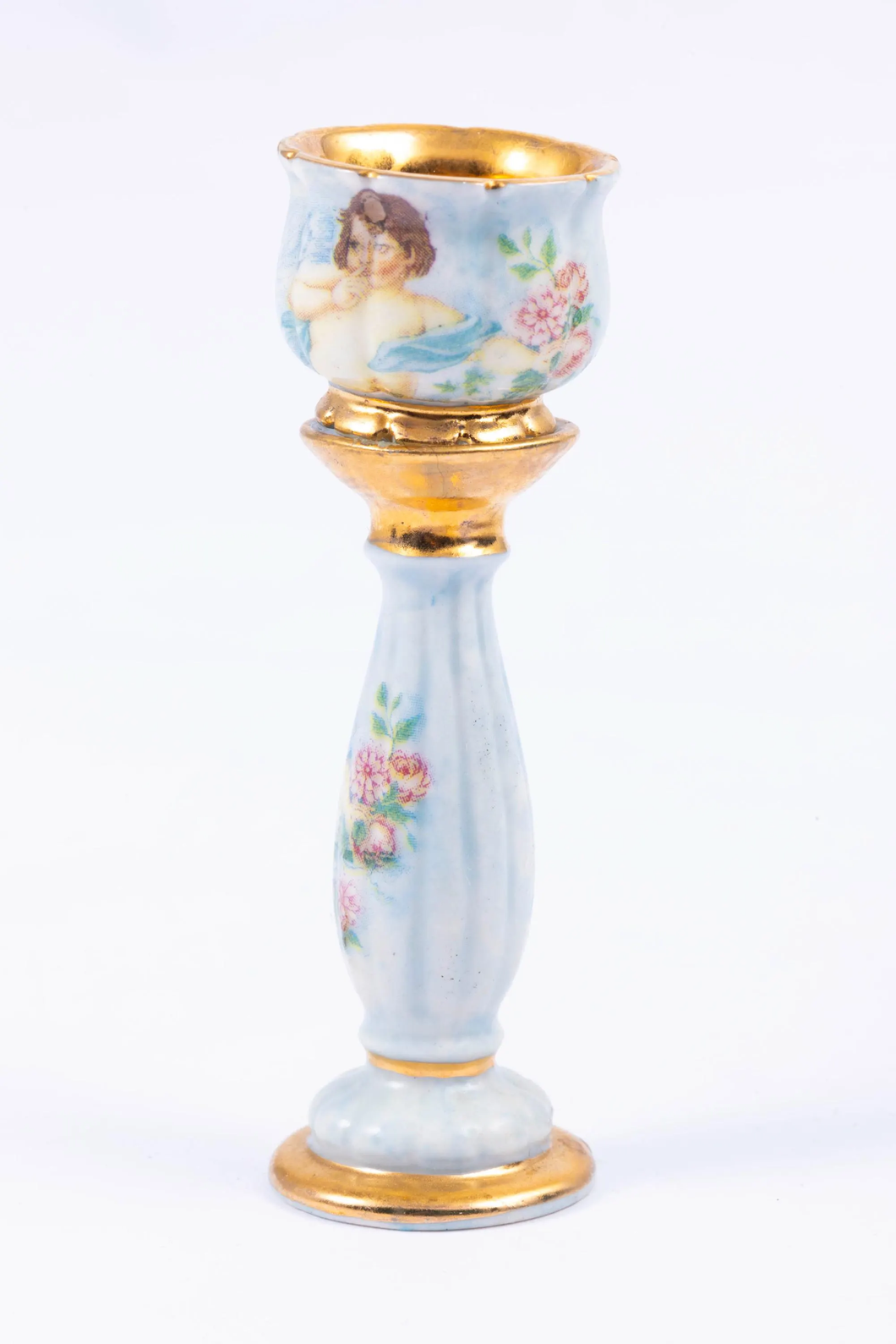 English RM Cherub Planter / Jardinere with Gold Trim