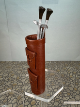 Load image into Gallery viewer, Vintage Artisan Handmade Leather Golf Bag &amp; Metal Clubs Set
