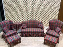 Load image into Gallery viewer, D. Anne Ruff 10 Piece Christmas Plaid Sofa Set

