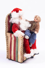 Load image into Gallery viewer, Santa Claus Doll with Child on His Lap in Chair
