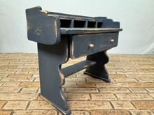 Load image into Gallery viewer, Artisan Handmade Signed Blue Rustic Desk
