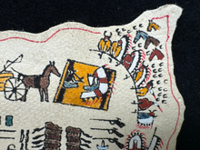 Load image into Gallery viewer, Artisan Rainbow Hand Sioux Trading Native American Line Drawing On Leather Hide
