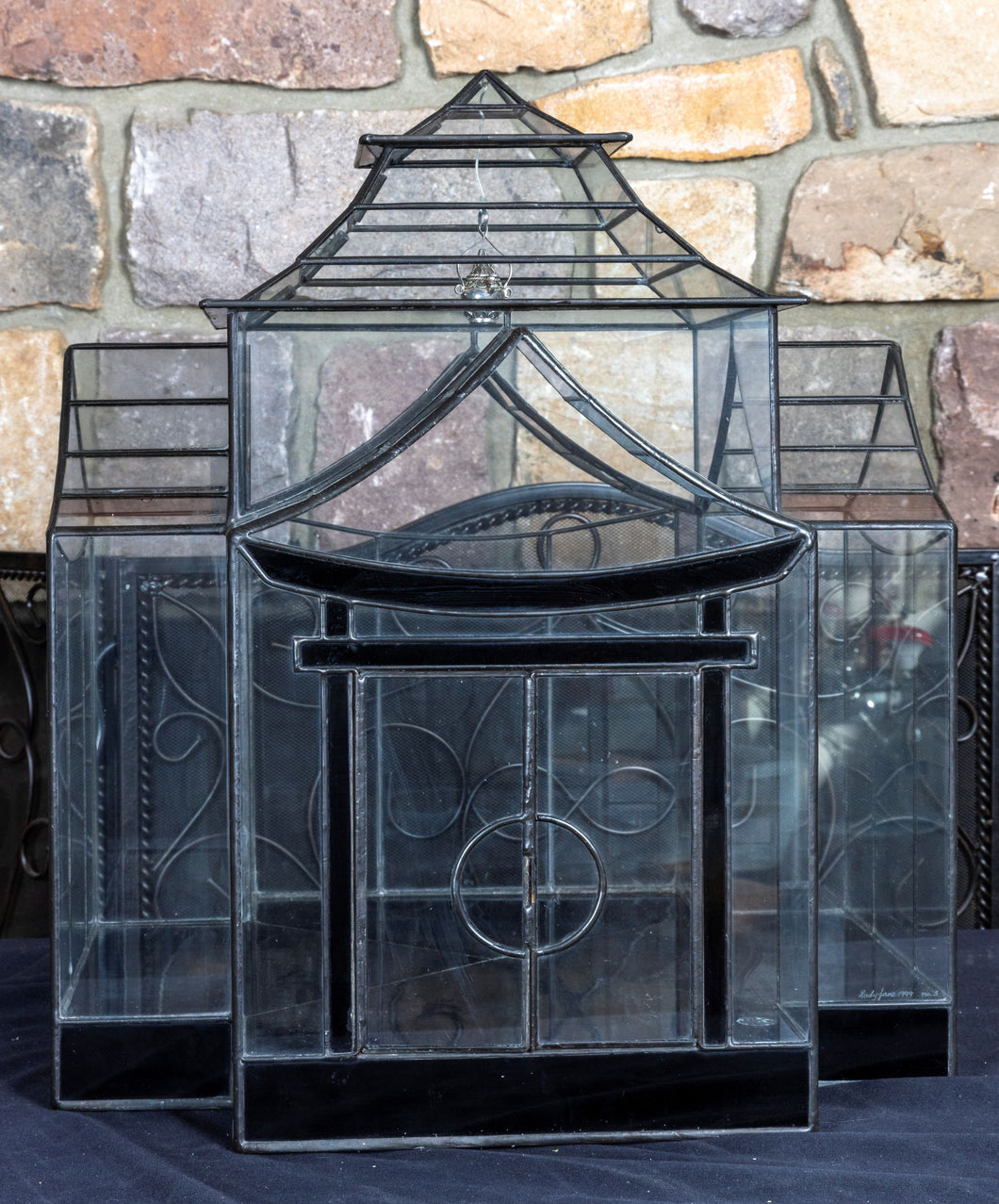 Dollhouse Miniature ~ Lady Jane Glass Conservatory Asian House - One of Only 2 Made